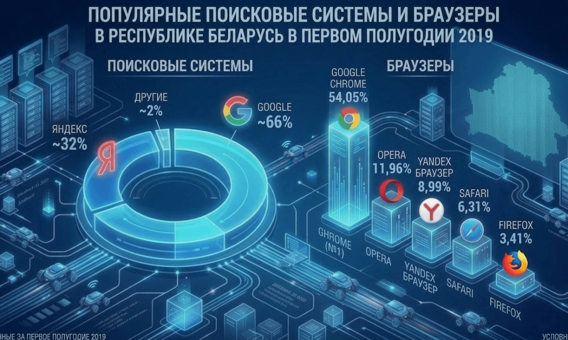 Популярные поисковики и браузеры в Беларуси: первое полугодие 2019 года