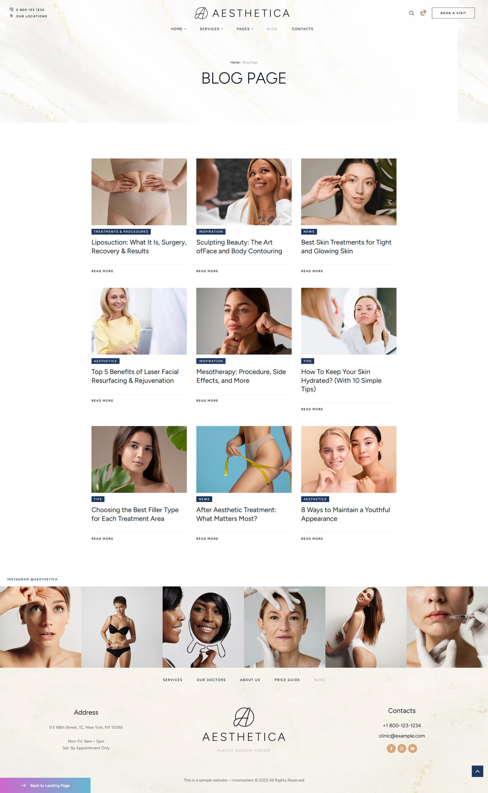 Страница блога - Aesthetica — Премиальный WordPress-сайт