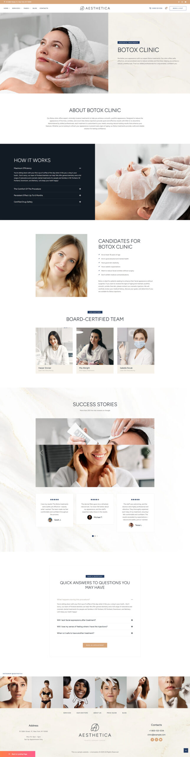Страница услуги - Aesthetica — Премиальный WordPress-сайт