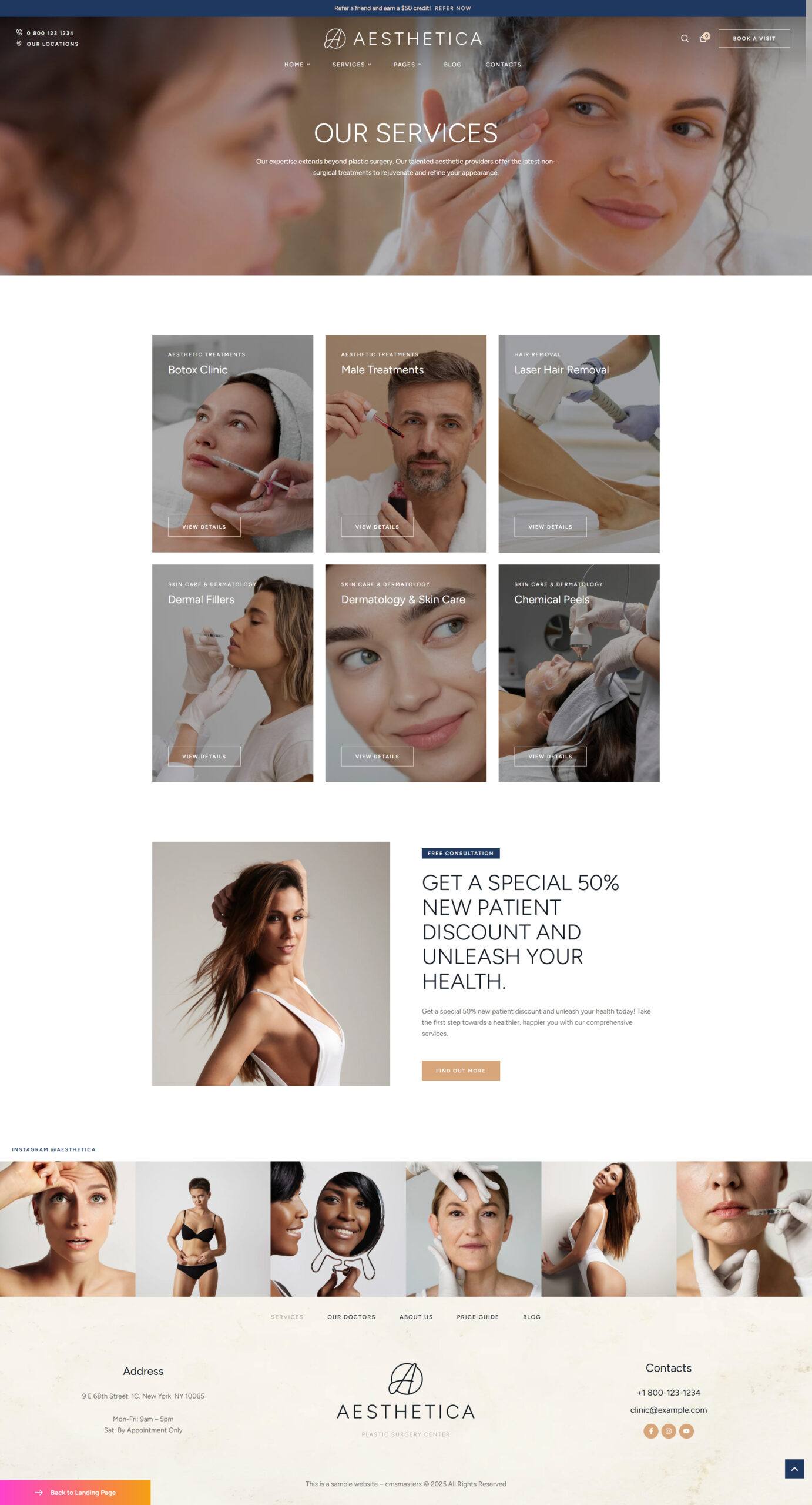 Страница услуг - Aesthetica — Премиальный WordPress-сайт