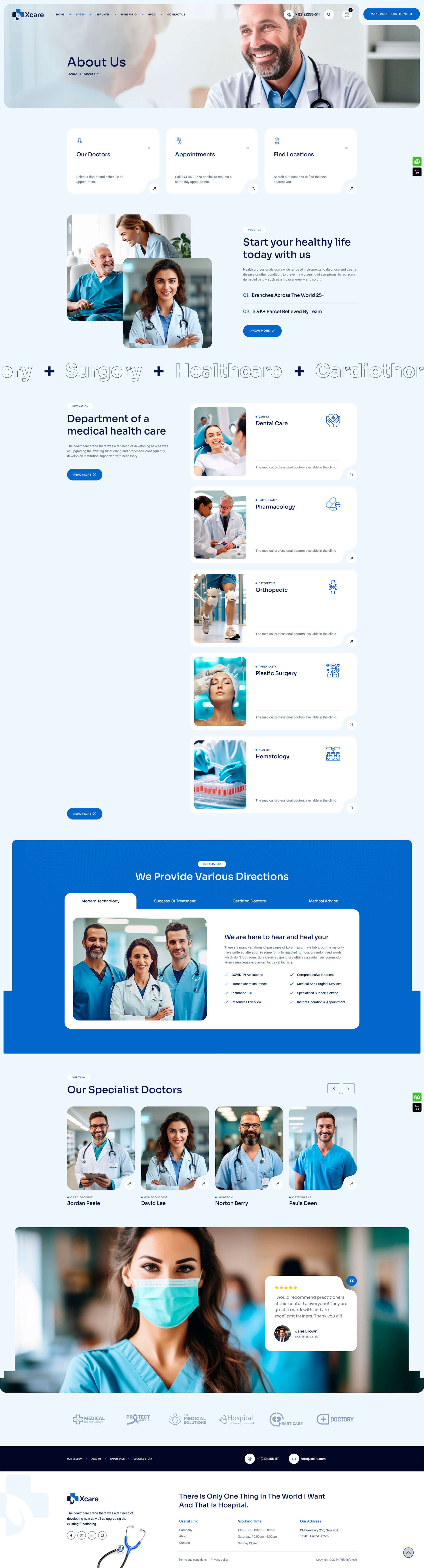 Страница О компании - шаблон Medical One