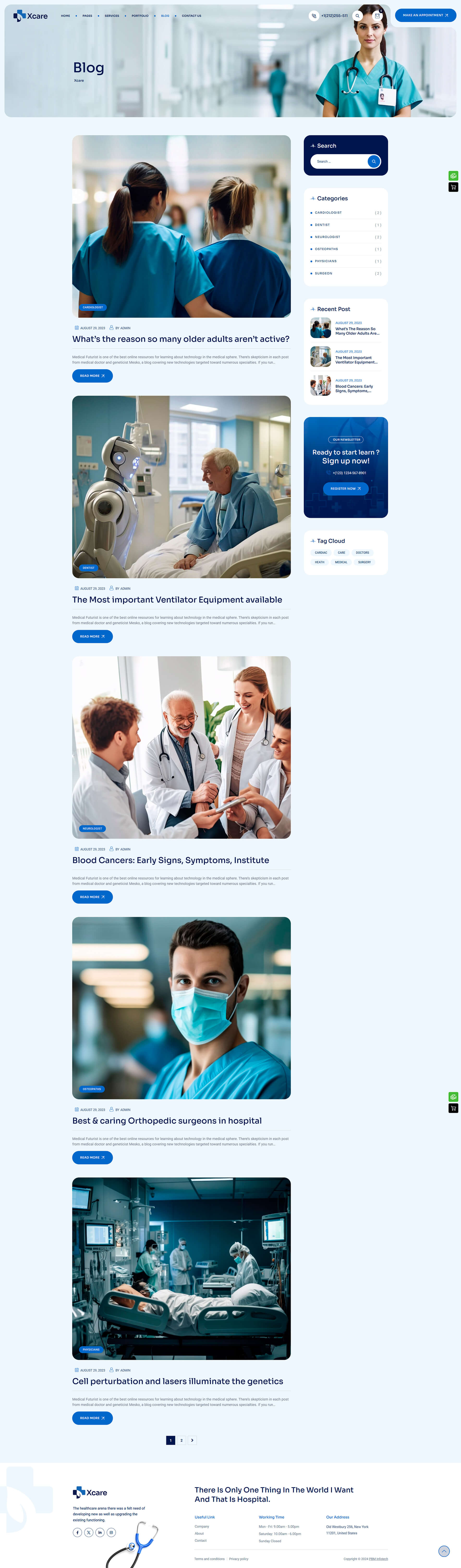 Блог медицинского сайта - шаблон Medical One