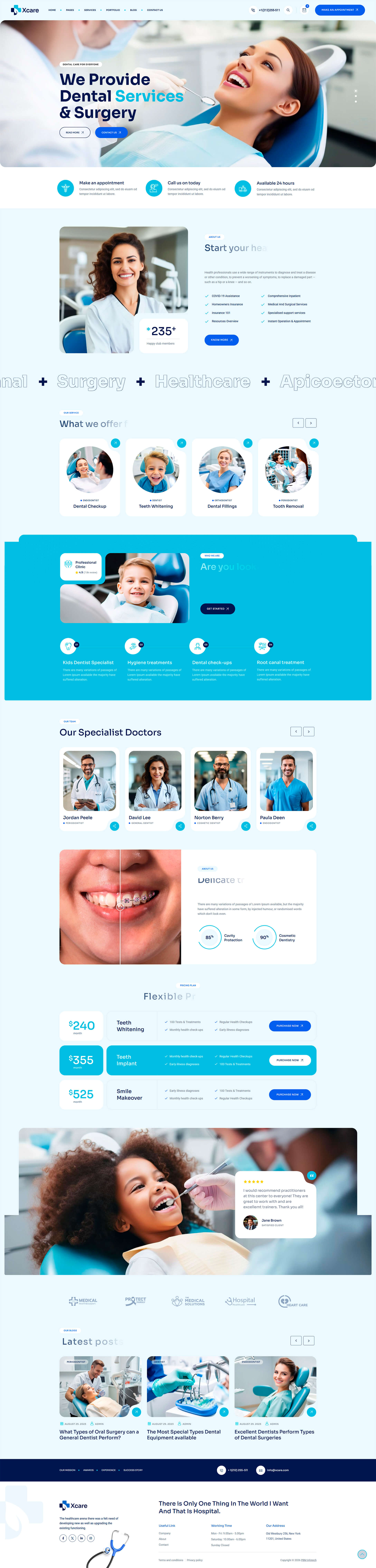 Главная страница сайта Medical One - для стоматологической клиники