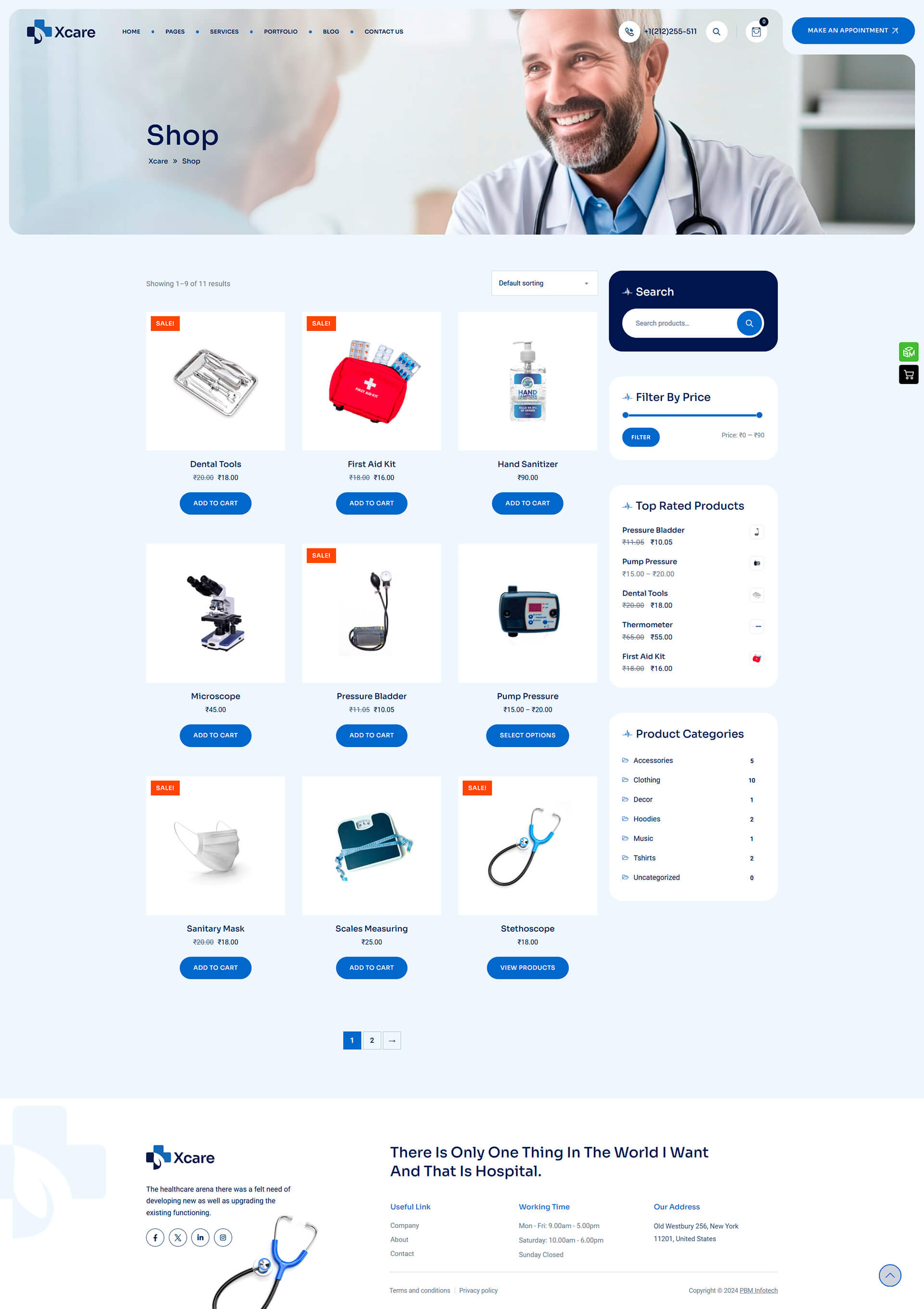 Каталог медицинских товаров - шаблон Medical One