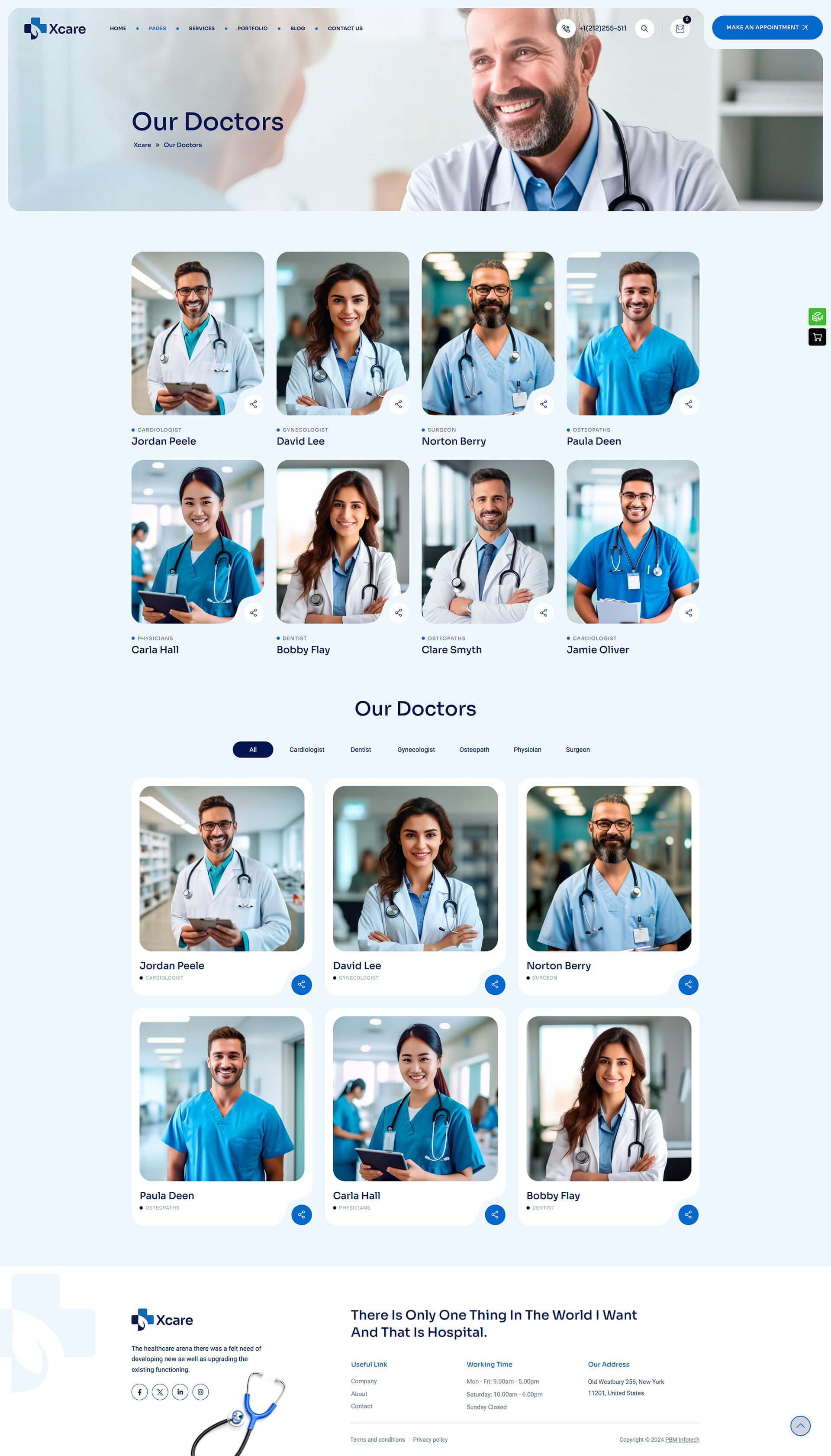 Страница со специалистами - шаблон Medical One