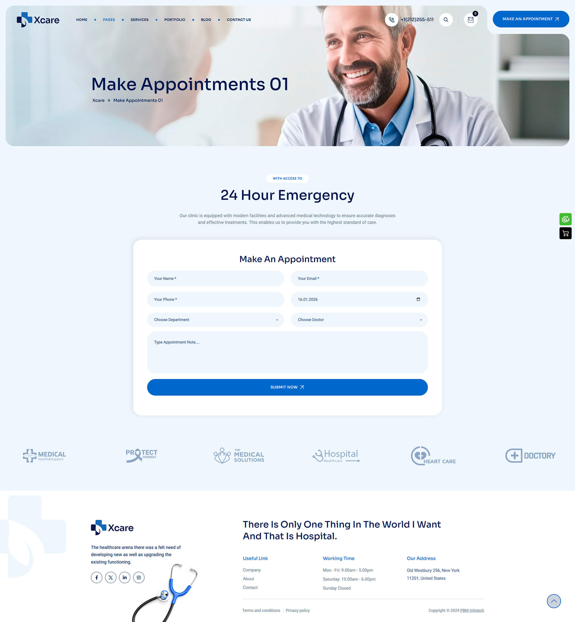 Форма записи на прием - шаблон Medical One