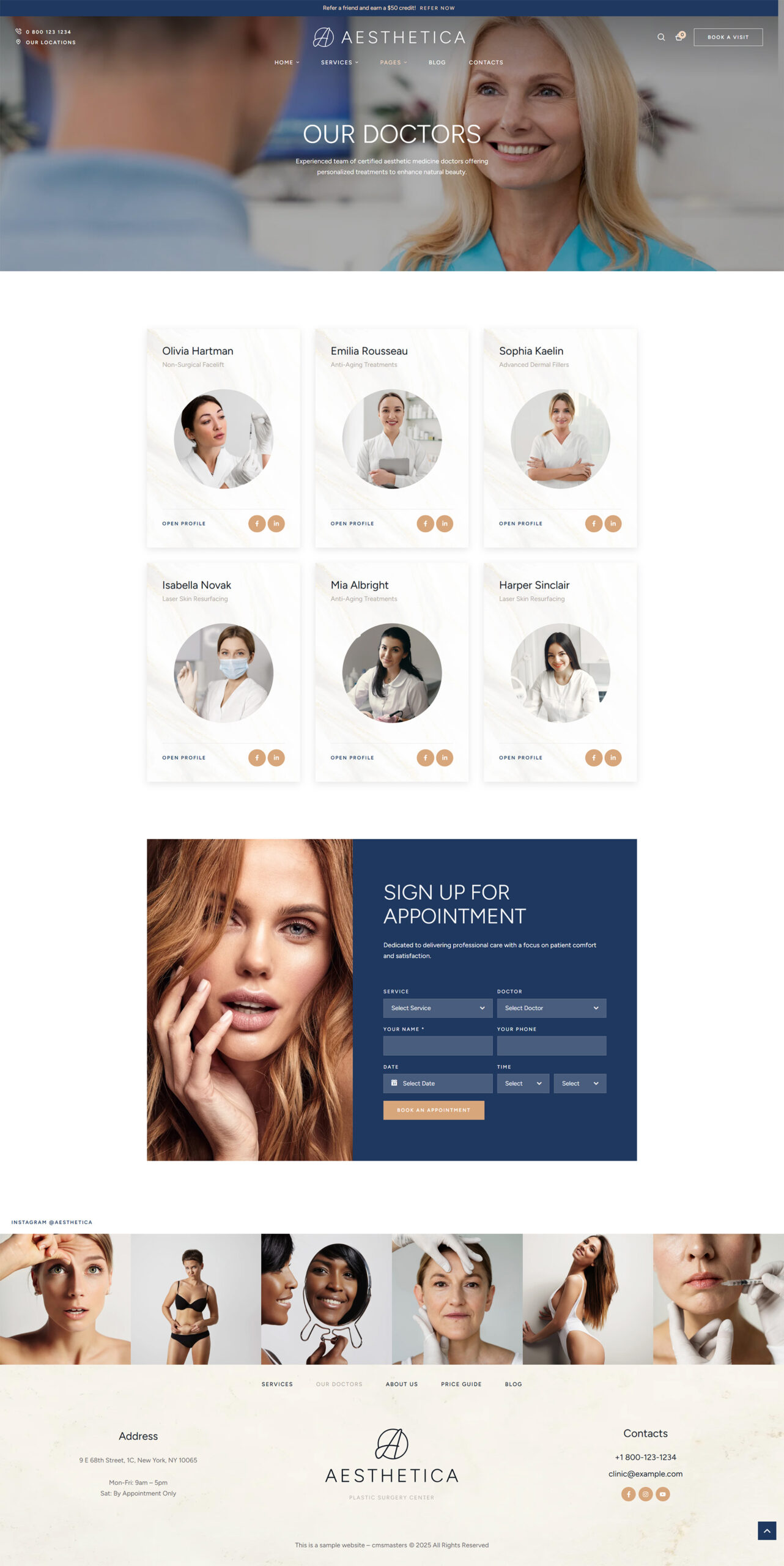 Страница сотрудников - Aesthetica — Премиальный WordPress-сайт
