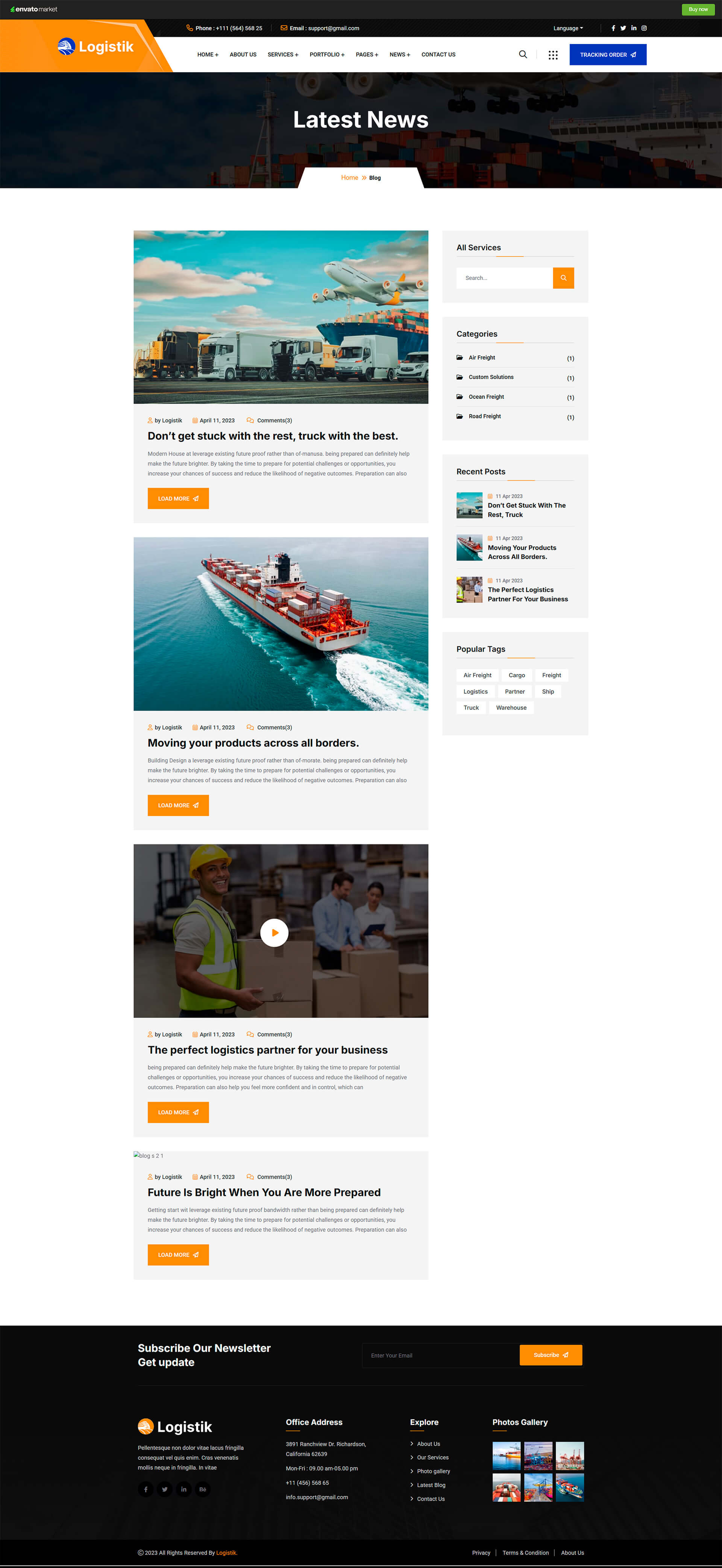 Logistik One — cовременный WordPress-сайт для компаний грузоперевозчиков - блог