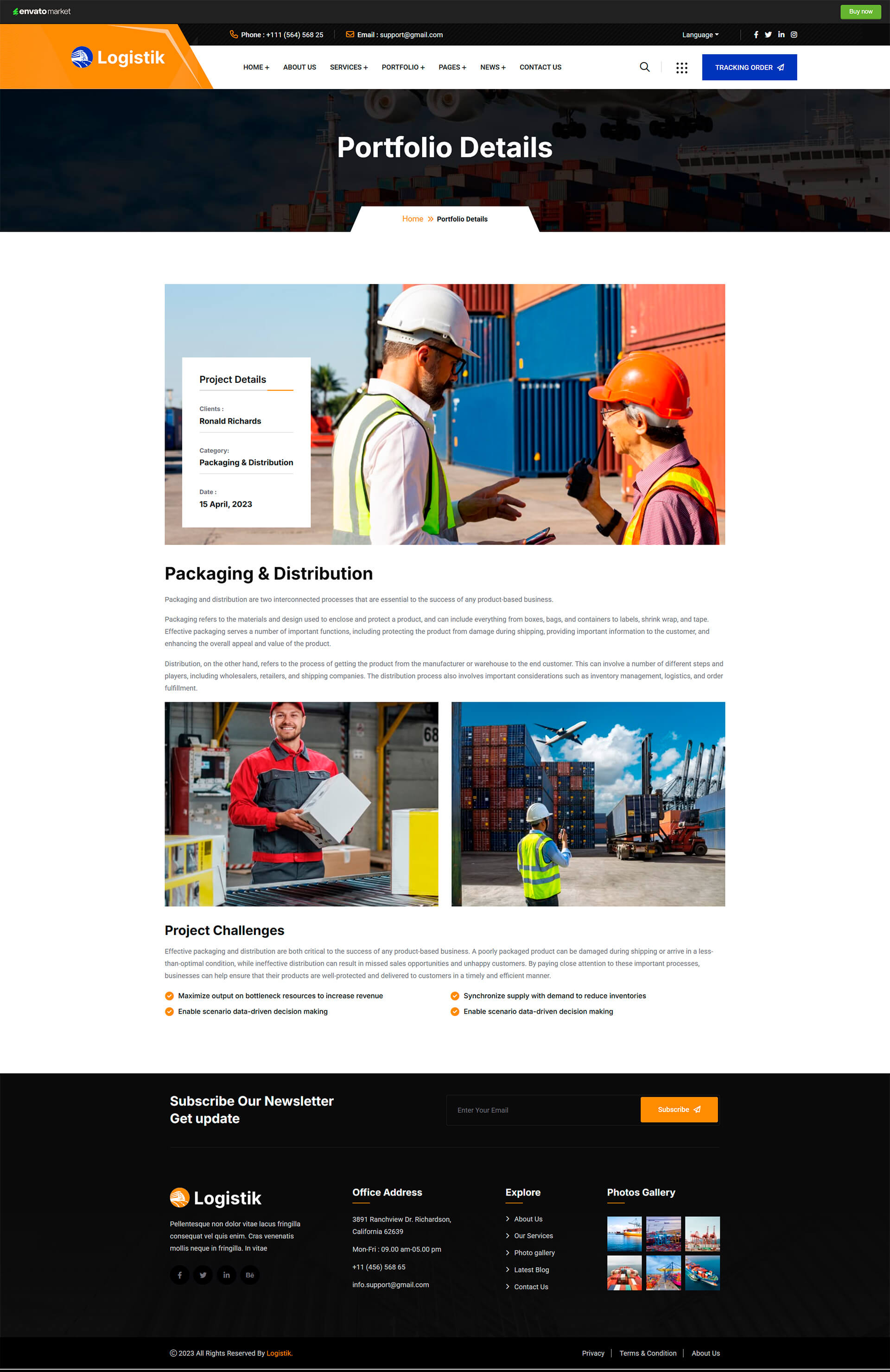 Logistik One — cовременный WordPress-сайт для компаний грузоперевозчиков - портфолио