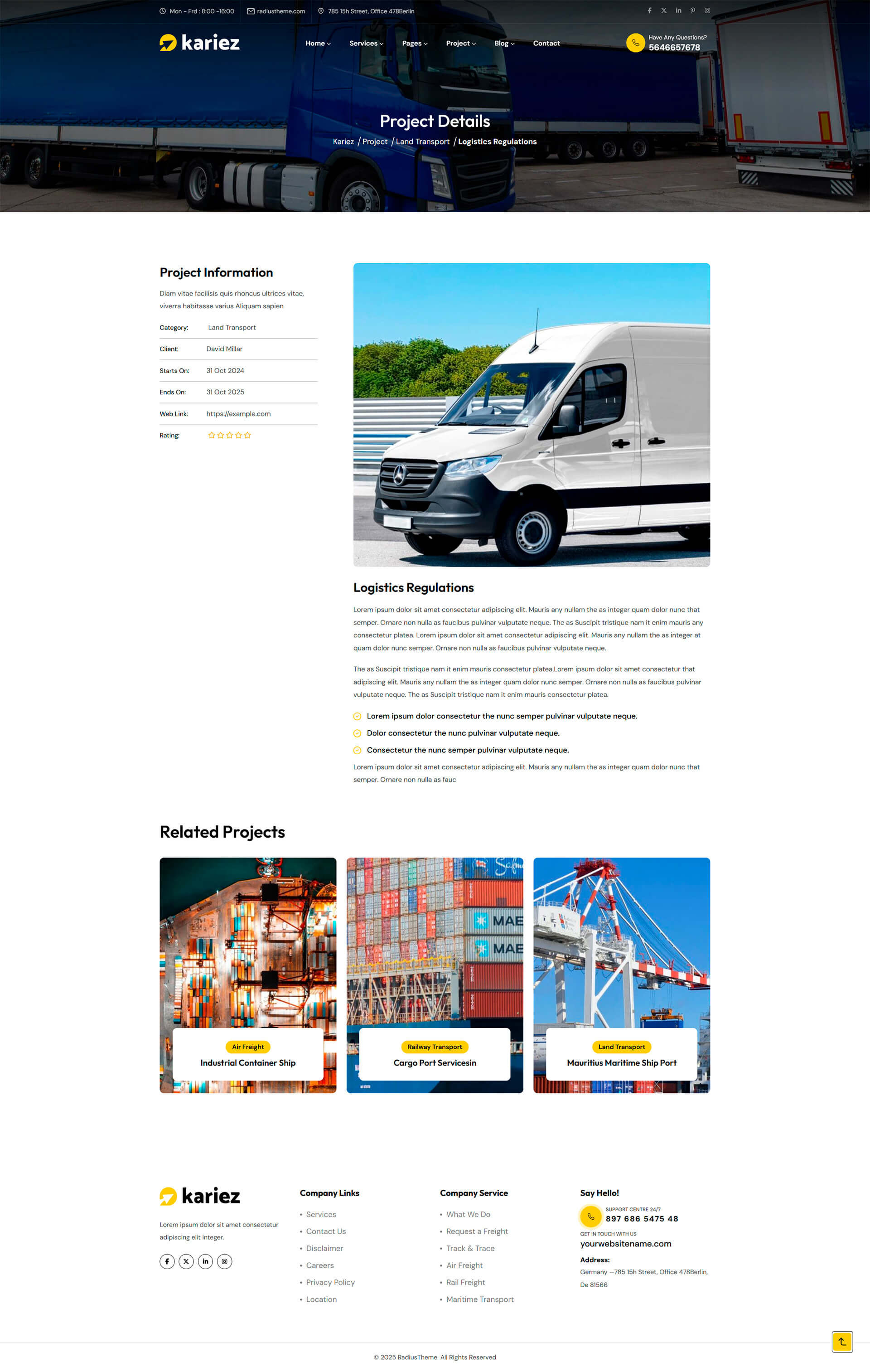 Logistik Two — готовый сайт для логистической компании - кейс компании