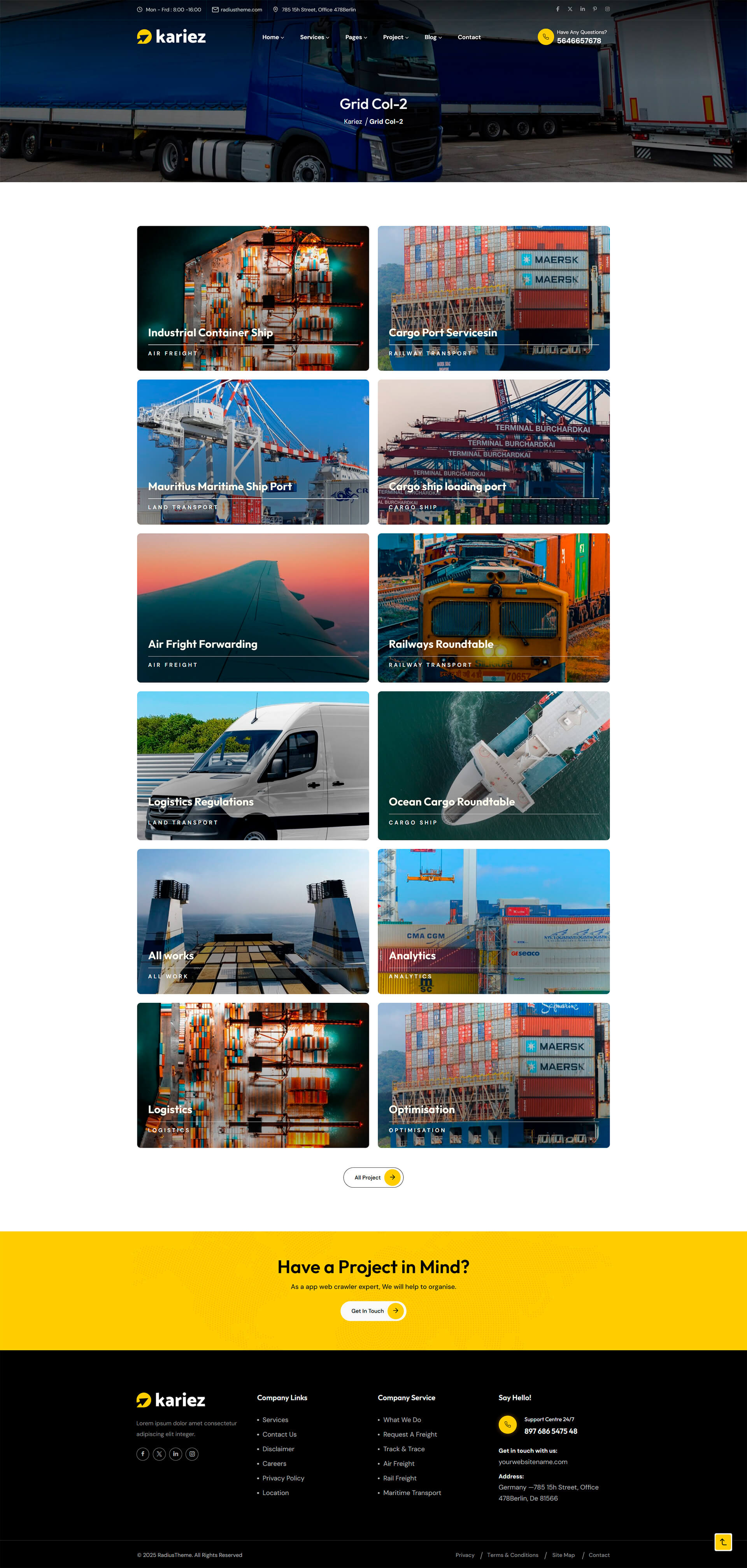 Logistik Two — готовый сайт для логистической компании - портфолио