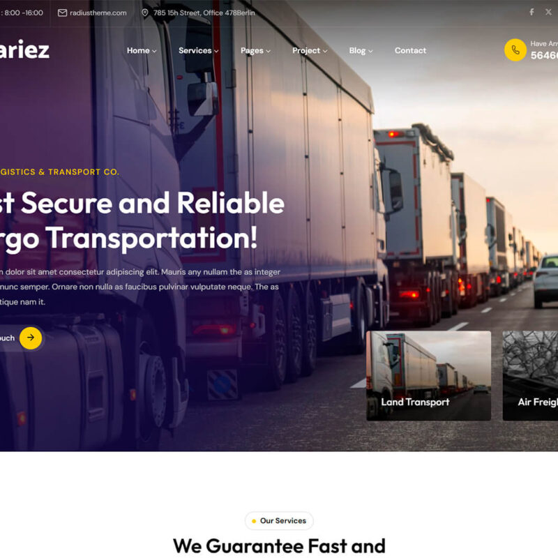 Logistik Two — готовый сайт для логистической компании