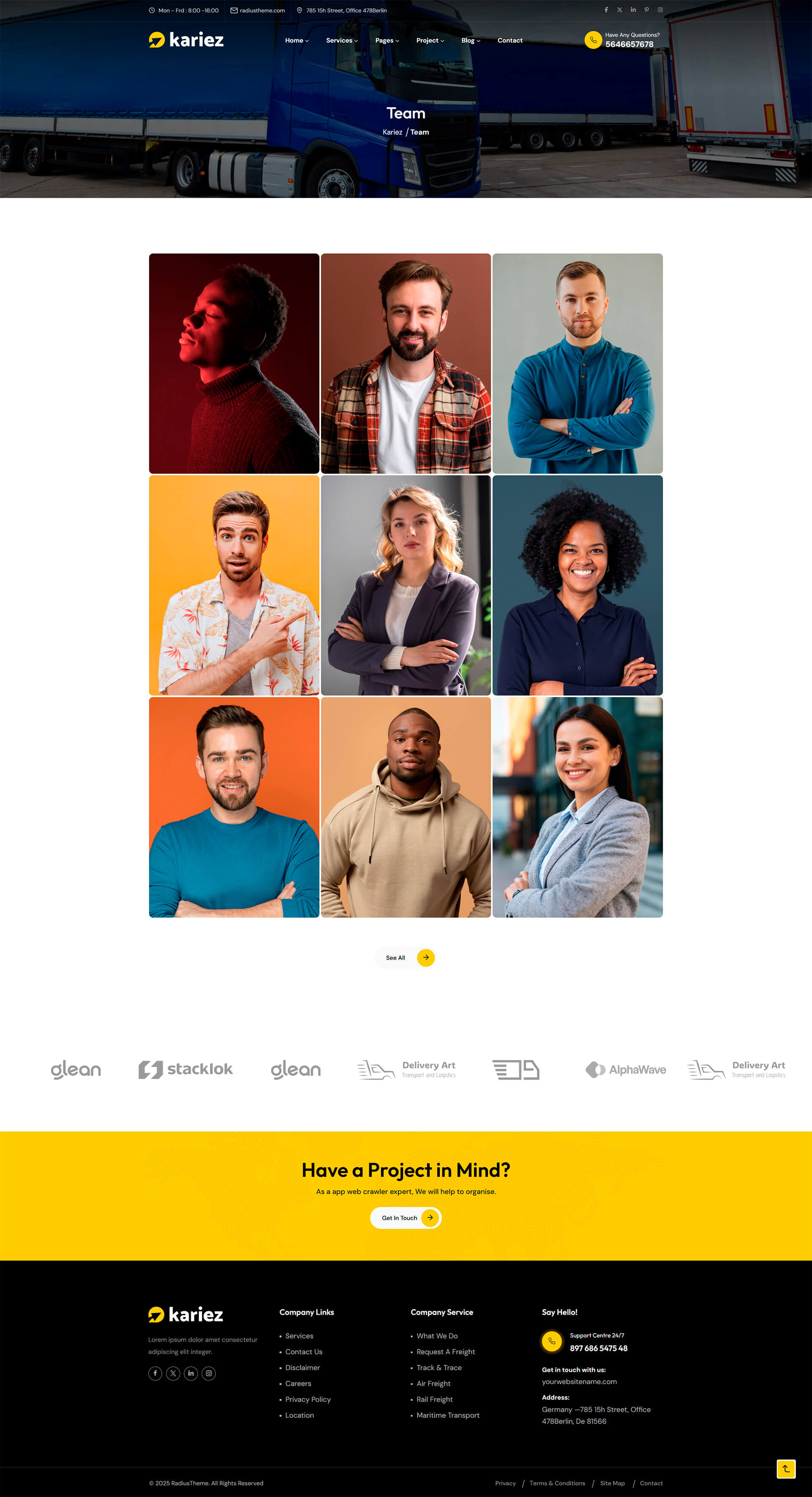 Logistik Two — готовый сайт для логистической компании - сотрудники