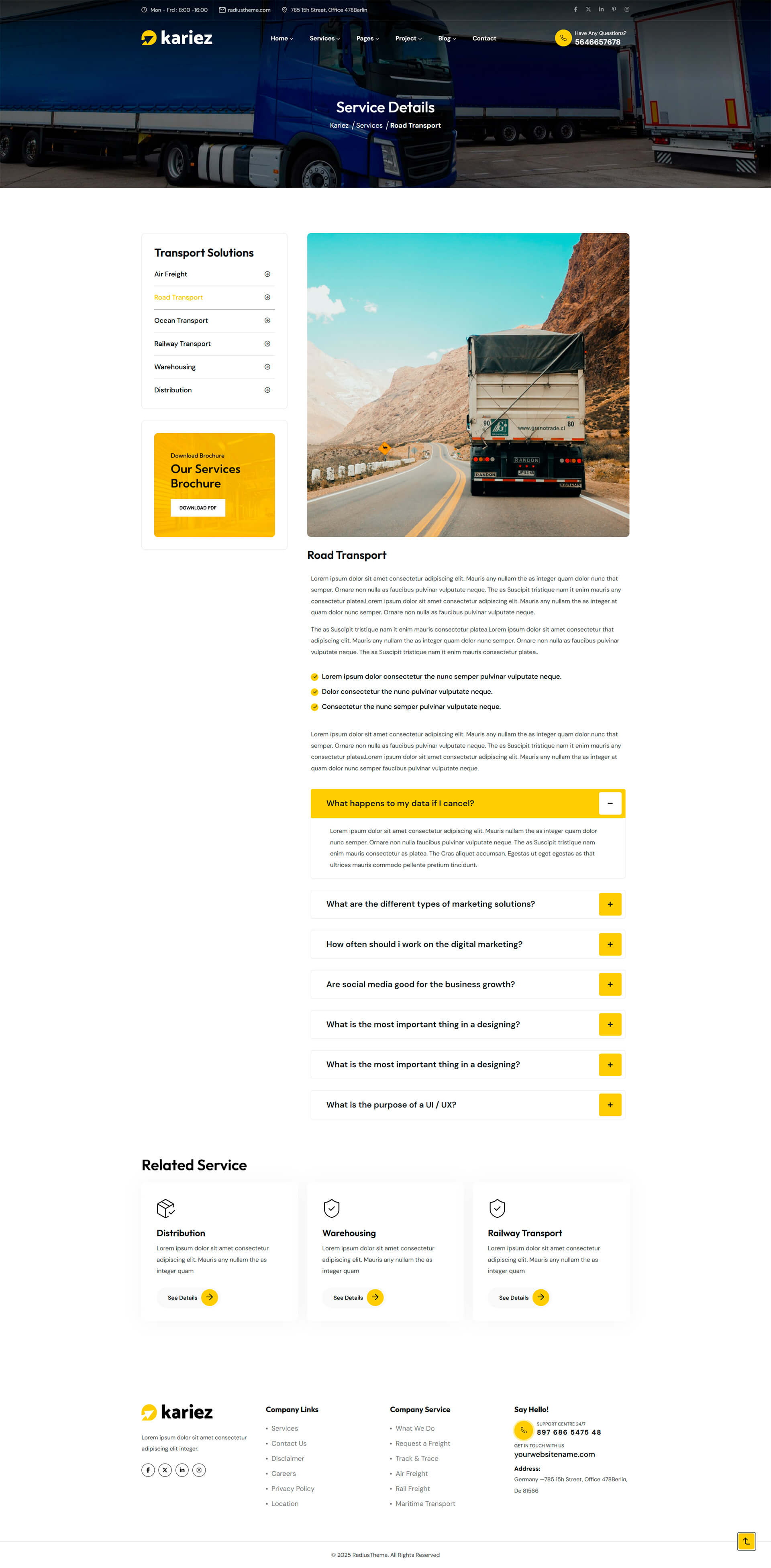 Logistik Two — готовый сайт для логистической компании - услуга