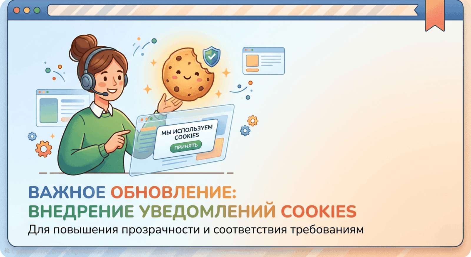Рассылка требования о настройке уведомления об использовании куки файлов от национального центра защиты персональных данных