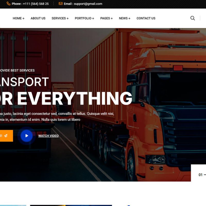 Logistik One — cовременный WordPress-сайт для компаний грузоперевозчиков