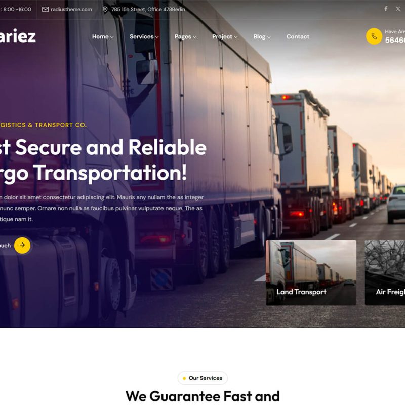 Logistik Two — готовый сайт для логистической компании